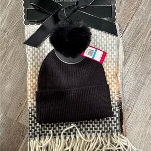 Vince Camuto Black Pom-Pom Beanie for Women